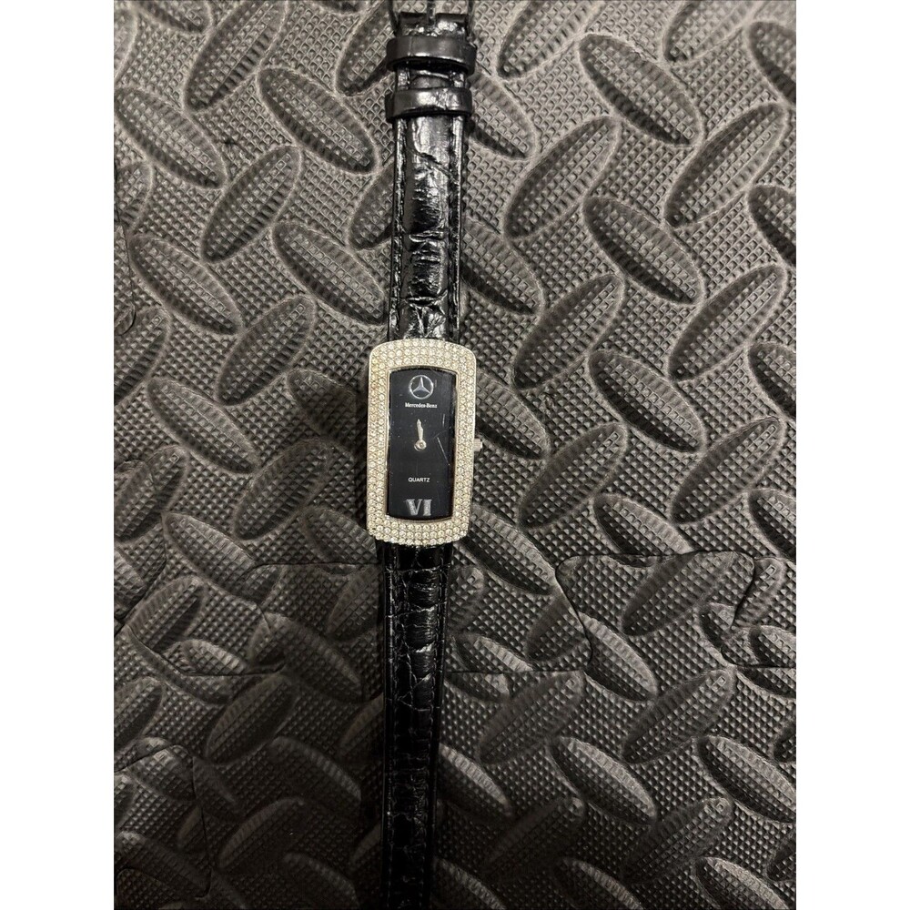 Rare Vtg Mercedes Benz Ladies Swarovski Austrian Crystal Swiss Movt Steel RA762